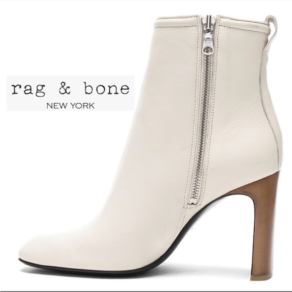 NWT rag & bone Ellis Boot Ivory Italian Leather $595 MSRP. Size 8 - Picture 12 of 16